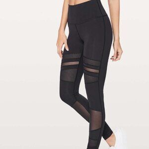 Rare LULULEMON Wunder Under High Rise Tight Mix & Mesh Black 28” Women’s Size 4